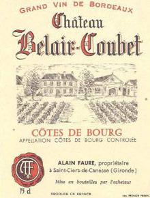 Etiquette du vin Belair-Coubet 1981