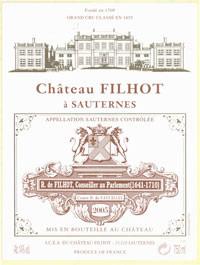 Wine label Château Filhot - Crème de Tête 2ème Grand Cru Classé 1990