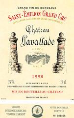 Etikette des Weins Château Lavallade 2003