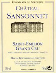 Etichetta Château Sansonnet Grand Cru Classé 2016