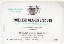 Etiquette du vin Pommard 1er Cru Grands Epenots Michel Gaunoux 2016