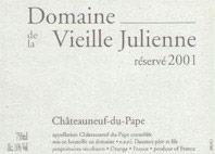 Etiquette du vin Châteauneuf-du-Pape Vieille Julienne (Domaine de la) Réservé Jean-Paul Daumen 2017
