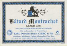 Etichetta Bâtard-Montrachet Grand Cru Henri Clerc 1988