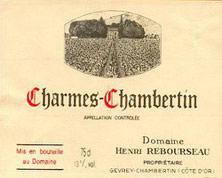 Wine label Charmes-Chambertin Grand Cru Henri Rebourseau 1985