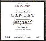 Etiquette du vin Château Canuet 1998