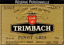 Etichetta Alsace Gewurztraminer Réserve Personnelle Trimbach (Domaine) 1998