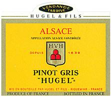 Wine label Pinot Gris Vendanges Tardives Hugel (Domaine) 1981