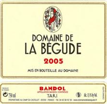 Etichetta Bandol La Bégude 2006