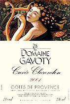 Etiquette du vin Côtes de Provence Domaine de Gavoty Clarendon 2015