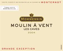 Etichetta Moulin à Vent Les Caves Montenot Mommessin 2003
