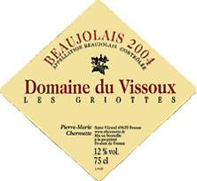 Etikette des Weins Beaujolais Les Griottes Domaine du Vissoux - P-M. Chermette 2001