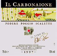 Etiquette du vin Toscana IGT Podere Poggio Scalette Il Carbonaione 2001