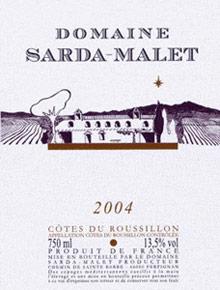 Etichetta Côtes du Roussillon Domaine Sarda-Malet  Le Sarda Jérôme Malet 2006