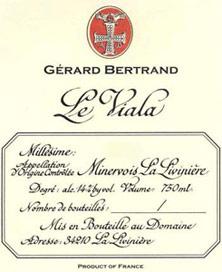 Etiquette du vin Minervois La Livinière Le Viala Gérard Bertrand 2008