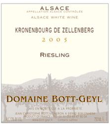 Etichetta Alsace Riesling Kronenbourg Bott-Geyl (Domaine) 2014