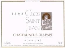 Etiquette du vin Châteauneuf-du-Pape Clos Saint-Jean Pascal et Vincent Maurel 2012