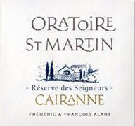 Etikette des Weins Cairanne Haut-Coustias Oratoire Saint-Martin - Frédéric et François Alary 2012
