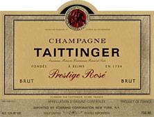 Etiquette du vin Prestige rosé Taittinger ----