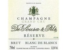 Etiquette du vin Grand Cru Brut Réserve De Sousa ----