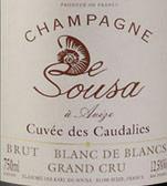 Etiquette du vin Cuvée des Caudalies Grand Cru Extra-Brut De Sousa 2000