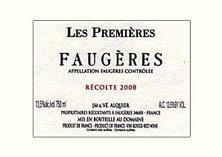 Etiquette du vin Faugères Domaine Jean-Michel Alquier Les Premières 2002
