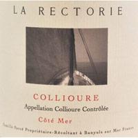 Etiquette du vin Collioure La Rectorie (Domaine de) Côté Mer Thierry et Jean Emmanuel Parcé 2003
