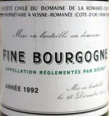 Etiquette du vin Fine de Bourgogne La Romanée-Conti 1999