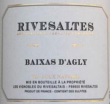 Wine label Rivesaltes Baixas d'Agly (Domaine) 1969