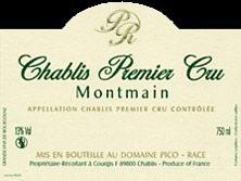 Etiquette du vin Chablis 1er Cru Les Montmains Domaine Laroche 2008