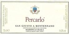 Etichetta Toscana IGT San Giusto a Rentennano Percarlo Famille Martini di Cigala 2012