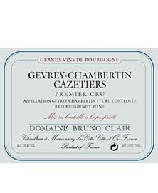 Etiquette du vin Gevrey-Chambertin 1er Cru Les Cazetiers Bruno Clair (Domaine) 1996
