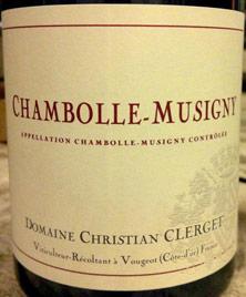 Etichetta Chambolle-Musigny Christian Clerget 2013