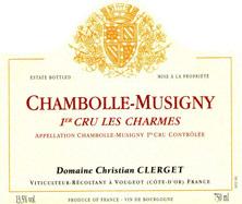 Etichetta Chambolle-Musigny 1er Cru Les Charmes Christian Clerget 2007