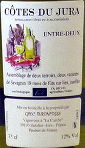 Etiquette du vin Côtes du Jura Entre Deux Buronfosse 2013