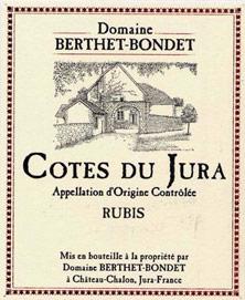 Etikette des Weins Côtes du Jura Rubis Berthet-Bondet 2012