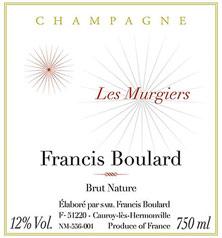 Etichetta Les Murgiers Brut Nature Francis Boulard 2015