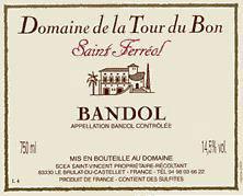 Etiquette du vin Bandol La Tour du Bon Saint Ferréol Agnès Henry 2012