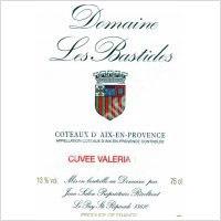 Etiquette du vin Coteaux d'Aix-en-Provence Les Bastides (Domaine) Cuvée Valéria Famille Salen 2009
