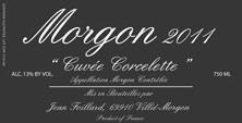 Etiquette du vin Morgon Corcelette Jean Foillard 2021