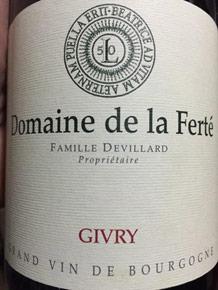 Etikette des Weins Givry Domaine de la Ferté 2010