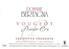 Wine label Vougeot 1er Cru Les Petits Vougeot Bertagna 2012