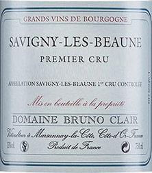 Etiquette du vin Savigny-lès-Beaune 1er Cru Bruno Clair (Domaine) 2005