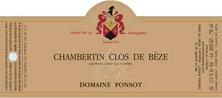 Wine label Chambertin Clos de Bèze Grand Cru Ponsot (Domaine) 2010