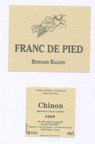 Etichetta Chinon Franc de Pied Bernard Baudry 2009