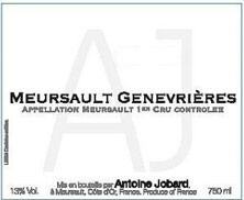 Etikette des Weins Meursault 1er Cru Genevrières François et Antoine Jobard (Domaine) 1996