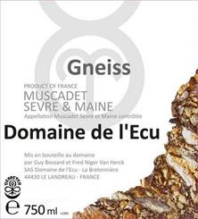 Etiquette du vin Muscadet-Sèvre-et-Maine Expression de Gneiss Domaine de L'Ecu 2013