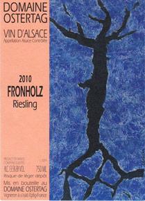 Etiquette du vin Alsace Riesling Fronholz Ostertag (Domaine) 2017