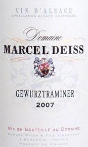 Wine label Alsace Gewurztraminer Marcel Deiss (Domaine) 2002