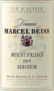 Wine label Alsace Muscat Bergheim Marcel Deiss (Domaine) 2005