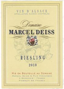 Wine label Alsace Riesling Marcel Deiss (Domaine) 2008